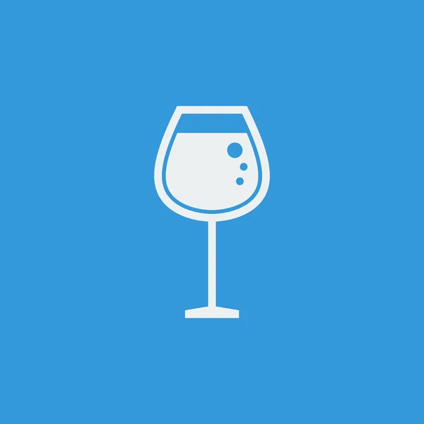 Icona bicchiere di vino su sfondo blu — Vettoriale Stock