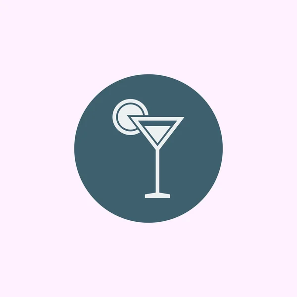 Martini glas ikon på blå cirkel bakgrund — Stock vektor