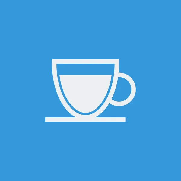 Icono de vidrio de té sobre fondo azul — Vector de stock