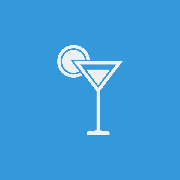 Icône en verre Martini sur fond bleu — Image vectorielle