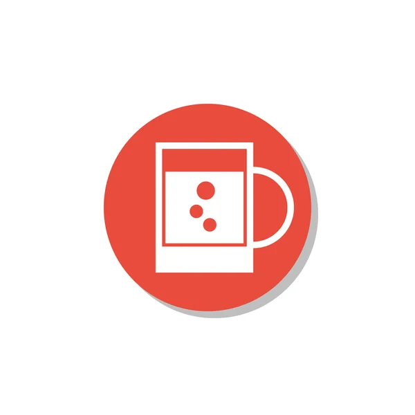 Oso icono taza sobre fondo círculo rojo — Vector de stock