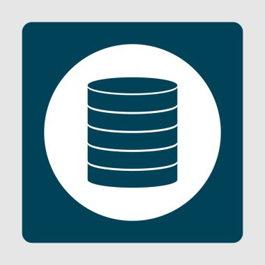 Veritabanı mavi kutsal kişilerin resmi düğme stili arka plan üstünde