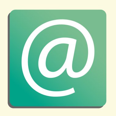 Yeşil Düğme stili arka plan üzerinde beyaz e-posta simgesi