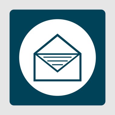 Düğme stili arka plan üstünde açık zarf mavi kutsal kişilerin resmi