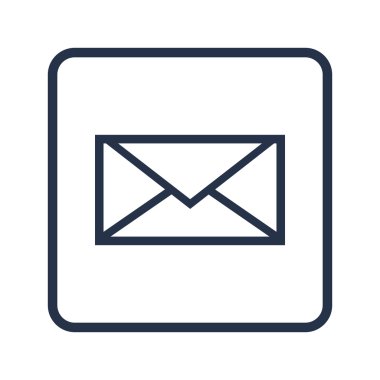 Yuvarlatılmış dikdörtgen arka plan üzerinde zarf simgesi