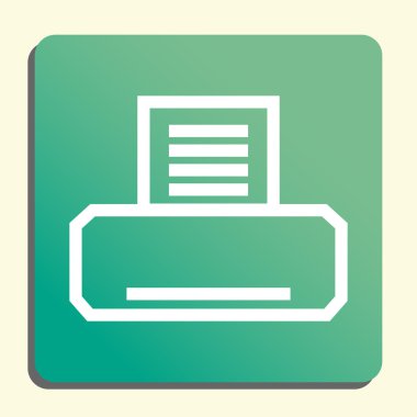 Yeşil Düğme stili arka plan üzerinde beyaz simgesi Faks