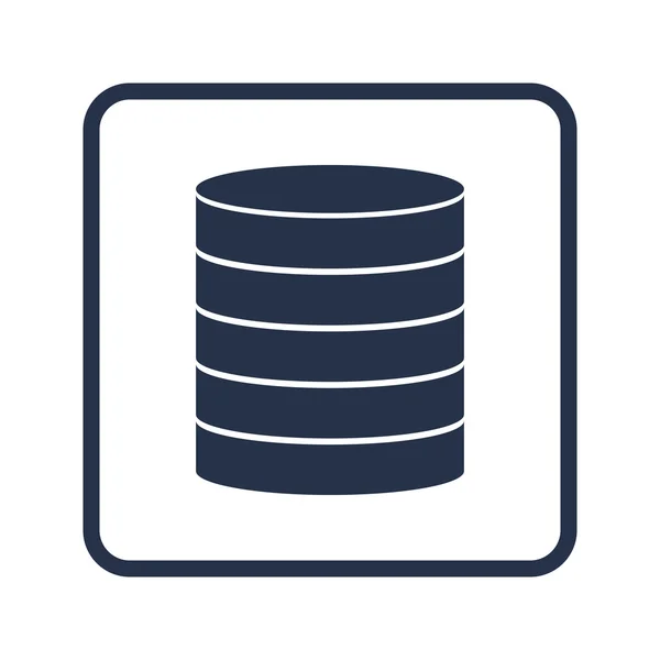 Datenbank-Symbol auf gerundetem Rechteck-Hintergrund — Stockvektor