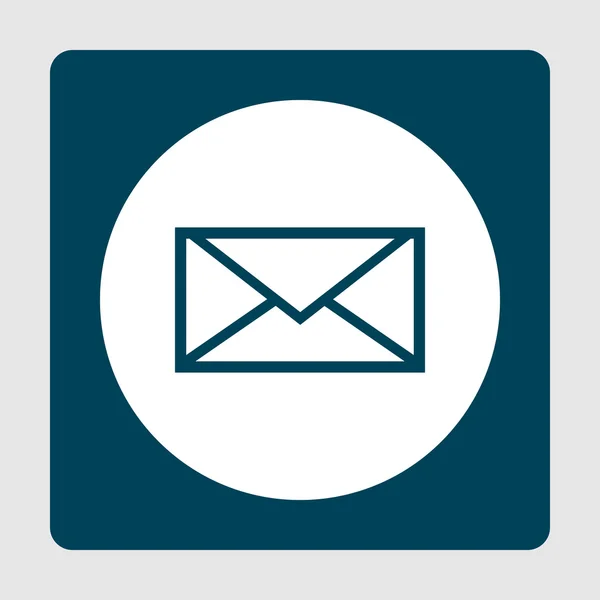 Envelope ícone azul no fundo estilo botão — Vetor de Stock
