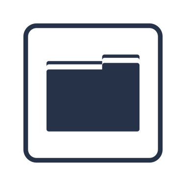 Yuvarlatılmış dikdörtgen arka plan üzerinde klasör simgesi