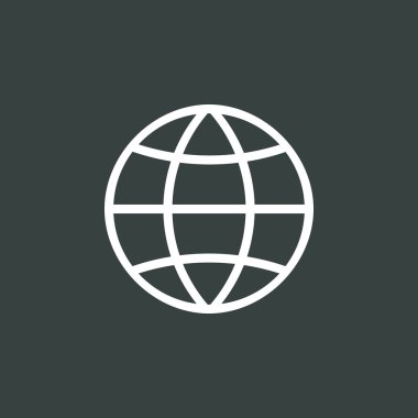 koyu arka plan üzerinde küre simgesi