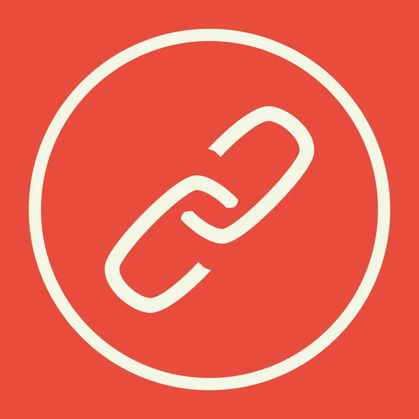 Link-ikonen, röd bakgrund — Stock vektor