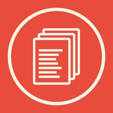 dosyanın simgesini, kırmızı arka plan, beyaz bir daire sınır, beyaz anahat