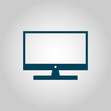 gri arka plan, mavi anahat, büyük boy sembolü TV simgesi