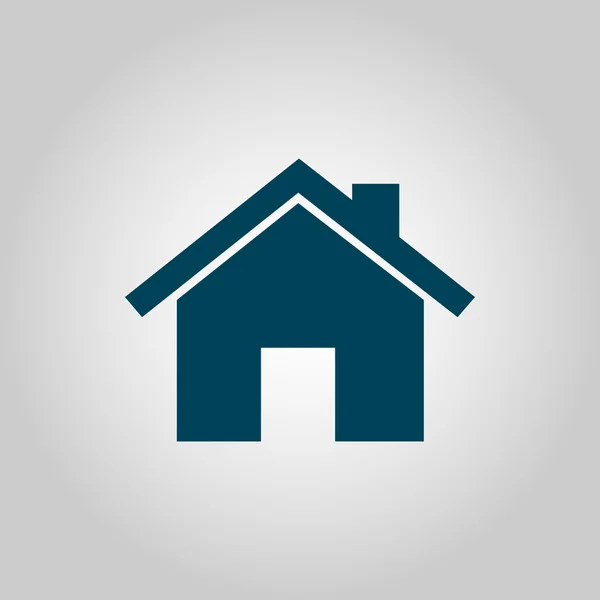 Home-Symbol, auf grauem Hintergrund, blauer Umriss, großes Symbol — Stockvektor