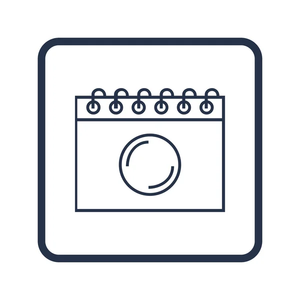 Notebook icon, on white background, rounded rectangle border, blue outline — ストックベクタ