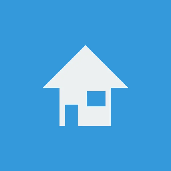 Icono de la casa, sobre fondo azul, contorno blanco, símbolo de gran tamaño — Archivo Imágenes Vectoriales