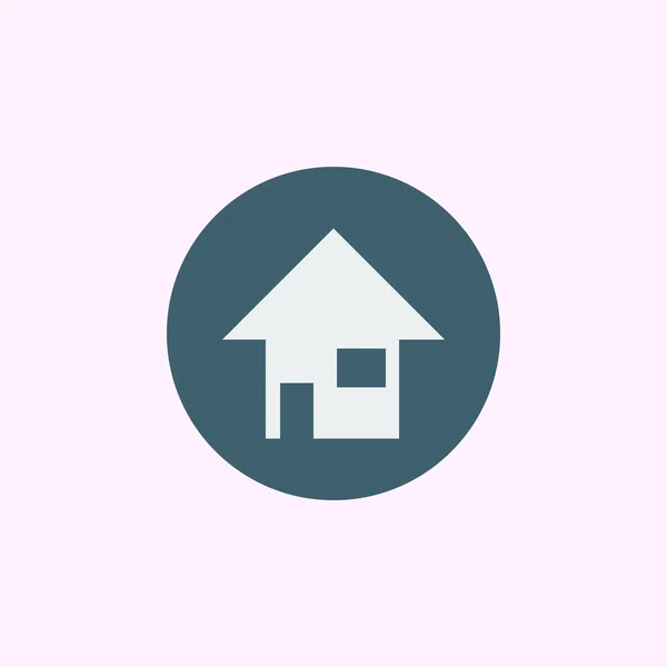 Home icon, on white background, blue circle border, white outline — Stock Vector