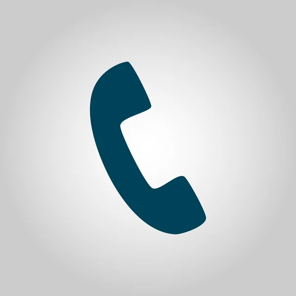 Ícone do telefone, no fundo cinza, contorno azul, símbolo de tamanho grande — Vetor de Stock