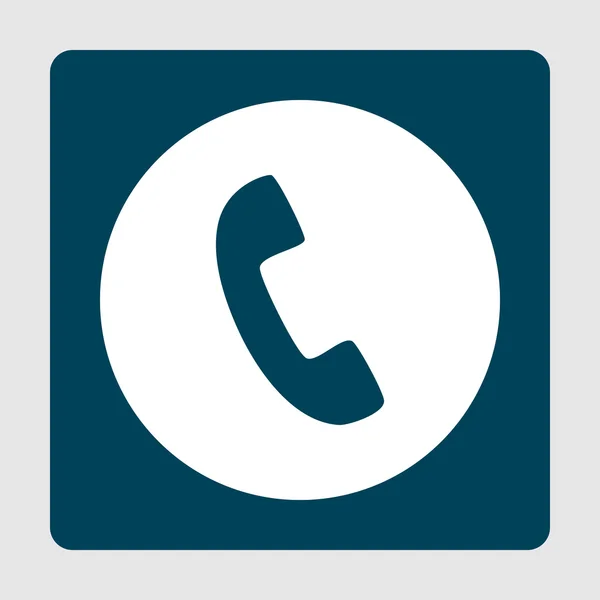 Ikona telefonu, na tle biały okrąg otoczony niebieski — Wektor stockowy