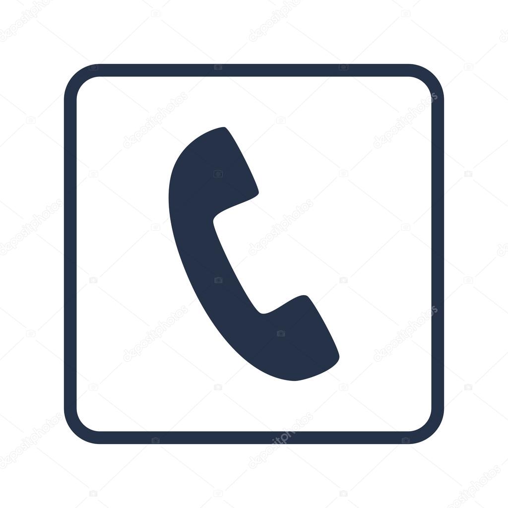 phone icon, on white background, rounded rectangle border, blue outline