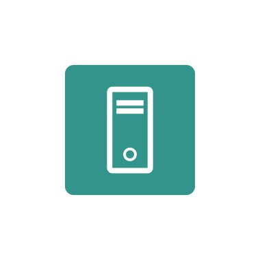 Server simgesinin üzerinde kırmızı bir daire arka plan, beyaz anahat