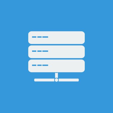 sunucu simgesini, mavi arka plan, beyaz anahat, büyük boy simgesi