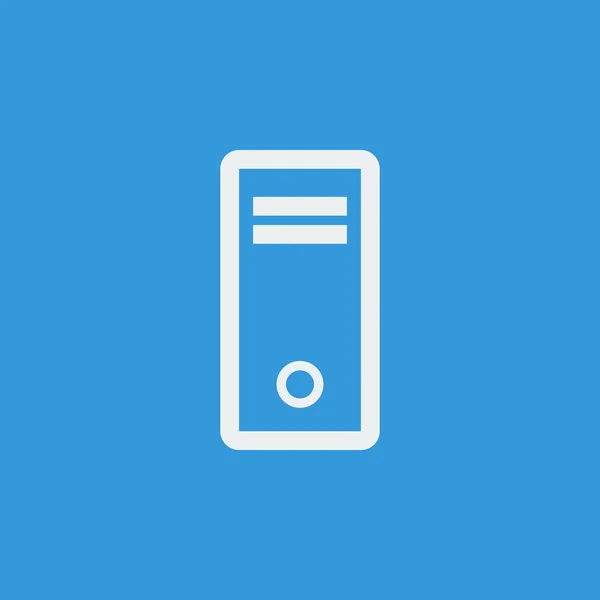 Ícone do servidor, no fundo azul, contorno branco, símbolo de tamanho grande —  Vetores de Stock
