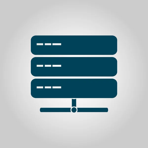 Server ikonja szürke háttér, kék körvonal, nagy méretű szimbólum — Stock Vector