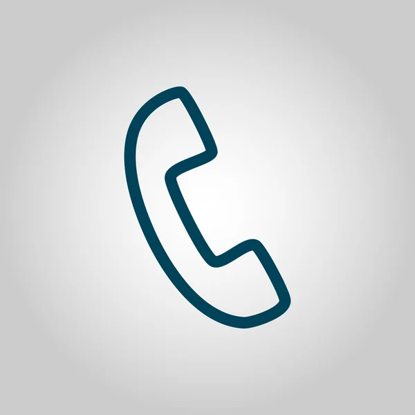 Telefon-Symbol, auf grauem Hintergrund, blauer Umriss, großes Symbol — Stockvektor