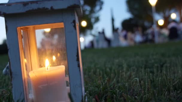 CANDELA PER MATRIMONI CENA ESTERNA — Video Stock