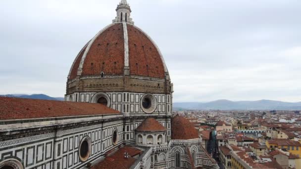 Florens domkyrka panoramautsikt över fallande — Stockvideo