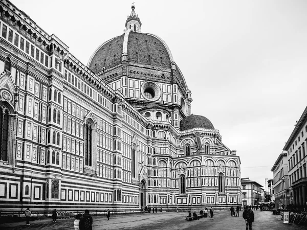 Italie Cathédrale de Florence en temps de pluie noir et blanc Images De Stock Libres De Droits