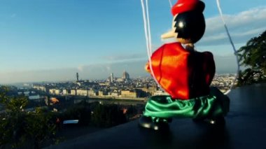 İtalya kukla Pinokyo manzara ile Floransa