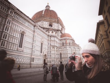 Floransa fotoğraf çekimi kadın