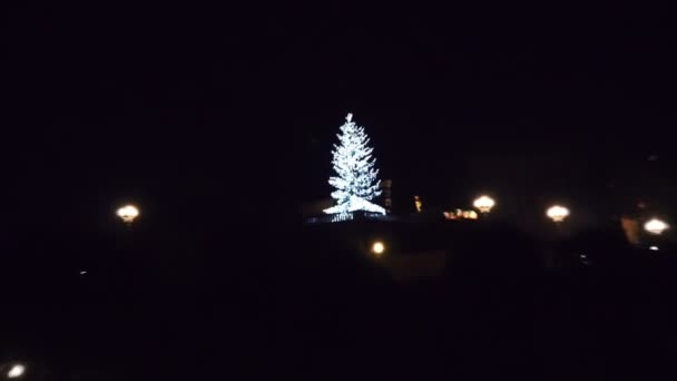 Florence italy Christmas tree in Piazza Michelangelo — Stock Video