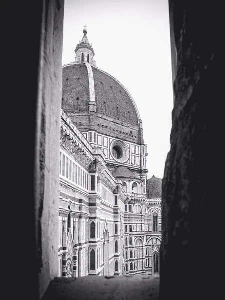 佛罗伦萨大教堂从窗口单色 — 图库照片