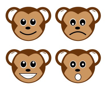 Vektör maymun gülümsüyor