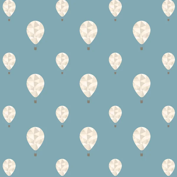 Vector seamless pattern with balloons. Vintage texture on blue background — Stok Vektör