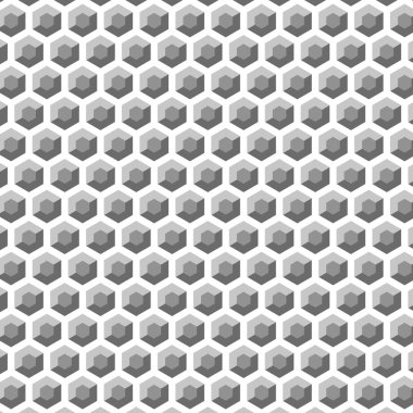 Geometric abstract seamless pattern with grey pentagon