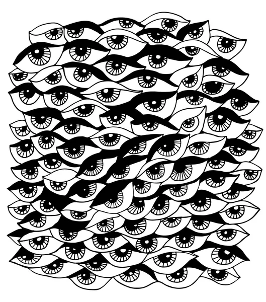 Vector illustration hand drawn eyes — Vector de stock