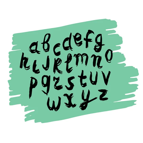 Vector Hand gezeichnet Alphabet. Buchstaben des Alphabets mit einem Pinsel geschrieben und Tinte — Stockvektor