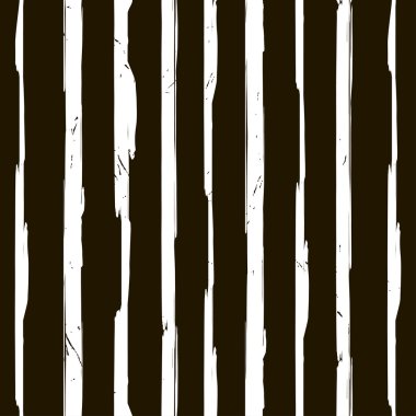 Kaligrafik fırça darbeleriyle kusursuz desen. Vektör siyah beyaz sanat arka plan