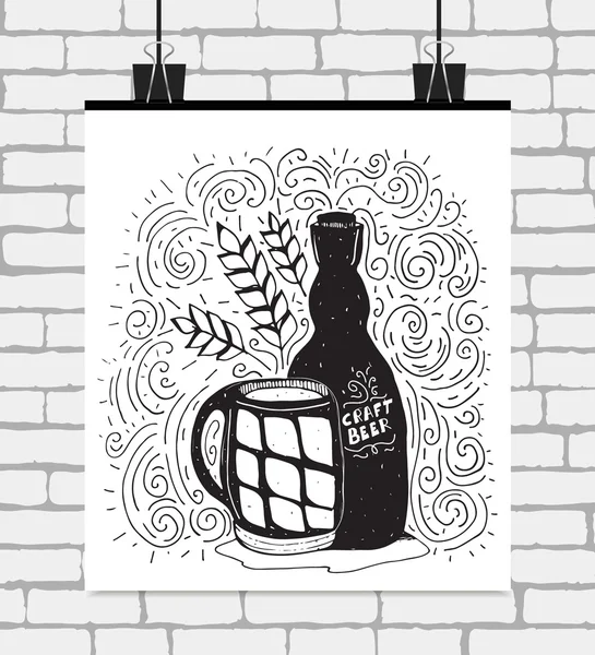 Vintage zanaat bira bira tasarım konsepti. Vektör tipografi slüstrasyonu 