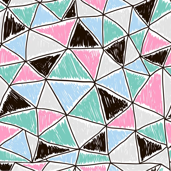 Soyut sorunsuz karalama deseni. Retro üçgenler doku. Vektör İllüstrasyonu