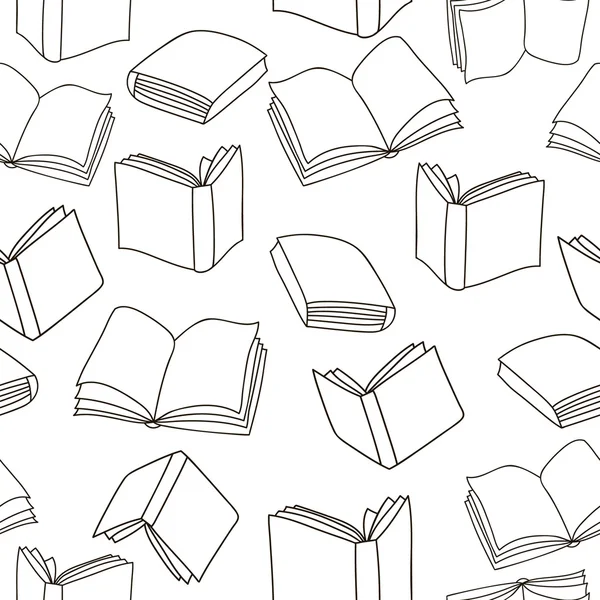 Sorunsuz anahat kitap deseni. Vektör Monokrom doku. Vektör dikişsiz doku