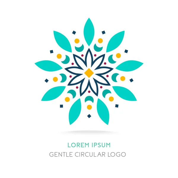 Mandala logo.Logo geometric simplu. Logo circular suculent. Logo pentru boutique, logo-ul companiei, marca, emblema, element. Vector Illustration — Vector de stoc
