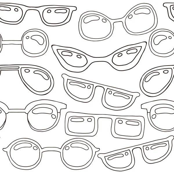 Nahtloses Muster mit handgezogener Sonnenbrille. Schönheit einfarbige Sommertextur. perfekt auf Stoff, Netz, Textil, usw. aussehen. Vektorillustration — Stockvektor