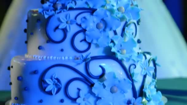 Торт на свадьбе — стоковое видео