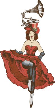 Burlesk dansçısı. İşlenmiş biçim.