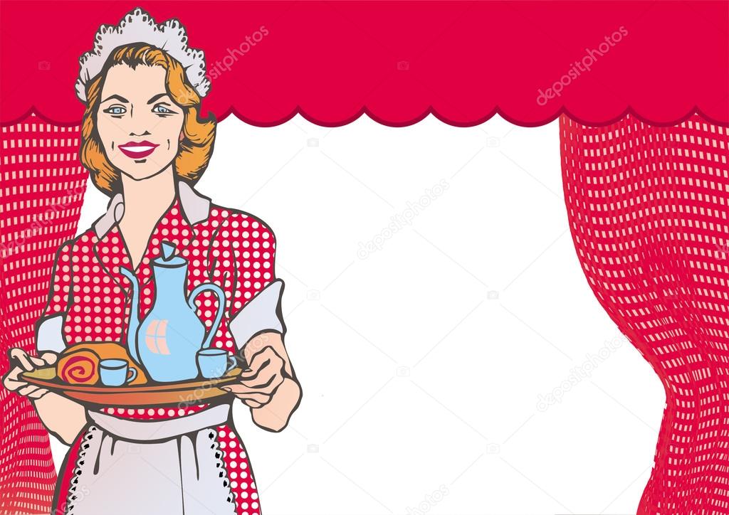 design of 50's diner waitress